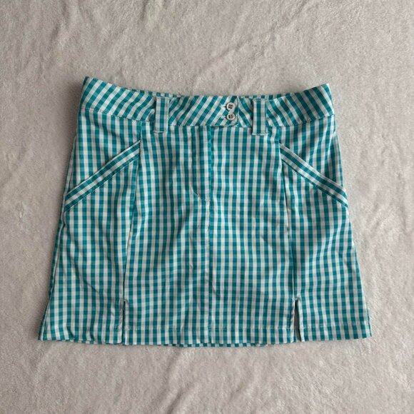 blue and white gingham sport skort - Picture 4 of 8